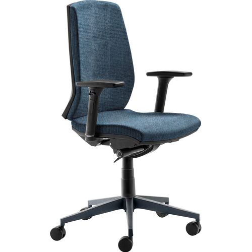 Bürostuhl MAYER SITZMÖBEL, blau (jeansblau, schwarz), B:66,5cm H:116cm T:62cm, Stühle, 