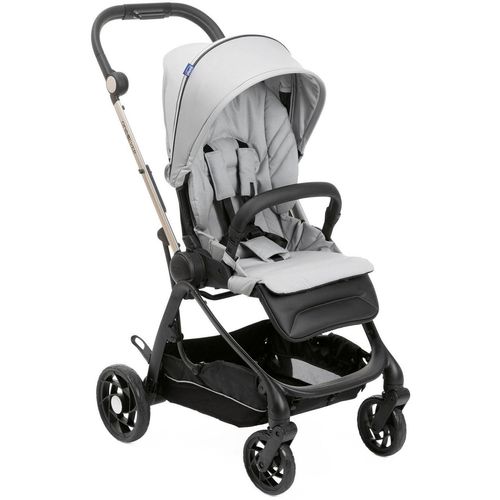 Kombi-Kinderwagen CHICCO "Kinderwagen One4ever, silverleaf" silberfarben (silverleaf) Baby Kinderwagen mit zwei Sitzen