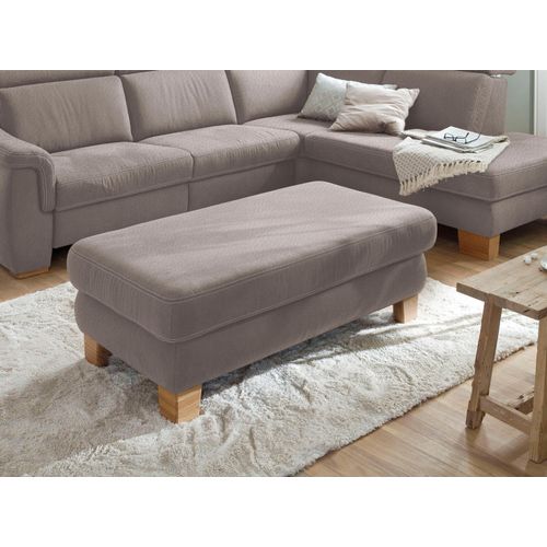 Hockerbank HOME AFFAIRE "Konstanz", grau (taupe), B:122cm H:47cm T:66cm, Luxus-Microfaser Lederoptik: 100% Polyester, Leder u00bbDicklederu00ab: 100% Pigmentiertes Leder (zertifiziert mit dem Blauen Engel), Reibechtheit 4, Lichtechtheit 5;, Hocker, passend zum Ecksofa "Konstanz", Kontrastnaht