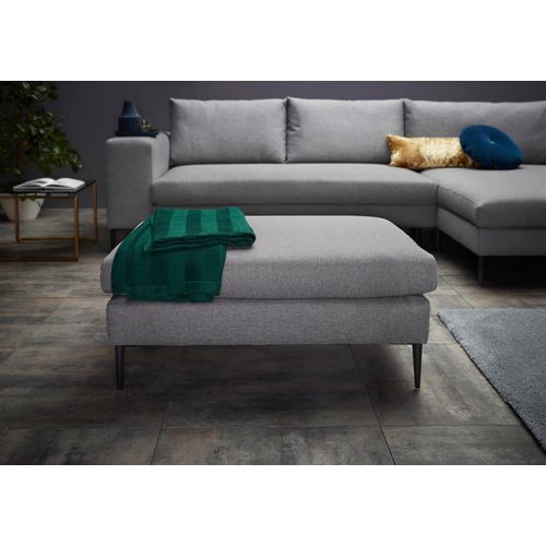 Hocker INOSIGN, silber, B:100cm H:43cm T:69cm, Struktur (100% Polyester), Chenille 60% Polyacryl 40% Polyester, Hocker, Sitzhocker