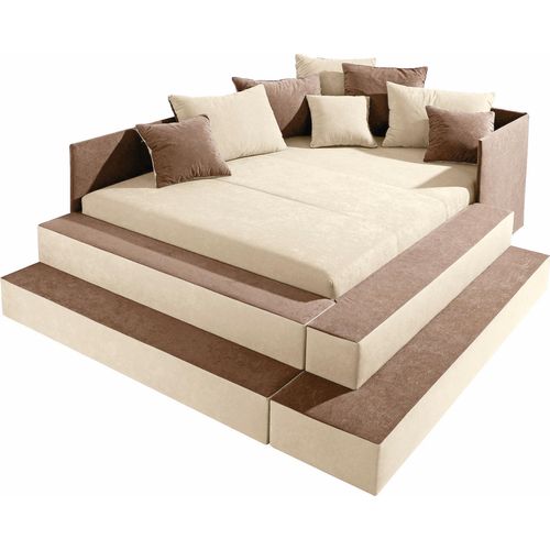 Polsterbett MAINTAL, beige (beige, cappuccino), H:72cm L:246cm, Betten, Spielwiese oder Schlafplatz