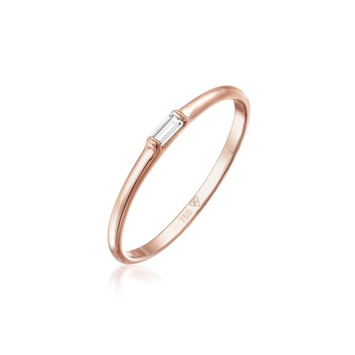 Verlobungsring ELLI PREMIUM "Liebe Zart Edel Geo Topas 750 Roségold" Fingerringe Gr. 56mm, Roségold 750, 1mm, rosegold (rosegold, weiß) Damen