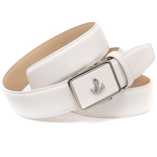 Ledergürtel ANTHONI CROWN, Damen, Gr. 115, weiß, Leder, unifarben, elegant,klassisch, Gürtel