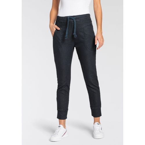 Jogger Pants PLEASE JEANS, Damen, Gr. L (40), N-Gr, blau (nachtblau), Denim/Jeans, Obermaterial: 77% Baumwolle, 21% Polyester, 2% Elasthan, casual, Hosen