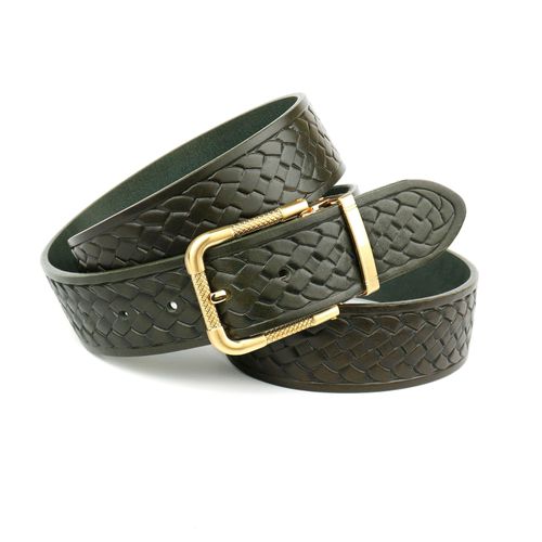Ledergürtel ANTHONI CROWN, Damen, Gr. 90, grün, Rindsleder, casual, Gürtel