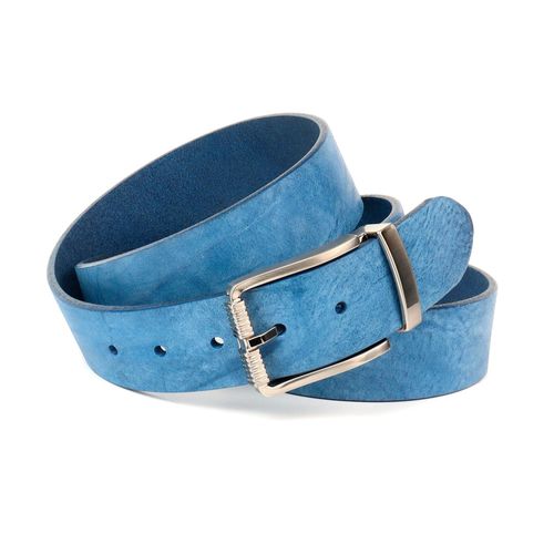 Ledergürtel ANTHONI CROWN, Damen, Gr. 110, blau (hellblau), Rindsleder, casual, Gürtel