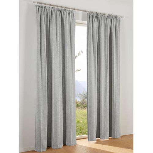 Vorhang HEINE HOME Gardinen Gr. 225cm, Universalzugband, Ösen, 135cm, grau