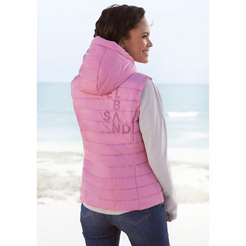 Steppweste ELBSAND, Damen, Gr. L (40), rosa, Steppware, Obermaterial: 100% Polyester. Futter: 100% Polyester. Füllung: 100% Polyester, unifarben, casual, körpernah hüftlang, ohne Ausschnitt, Westen, Mit abnehmbarer Kapuze