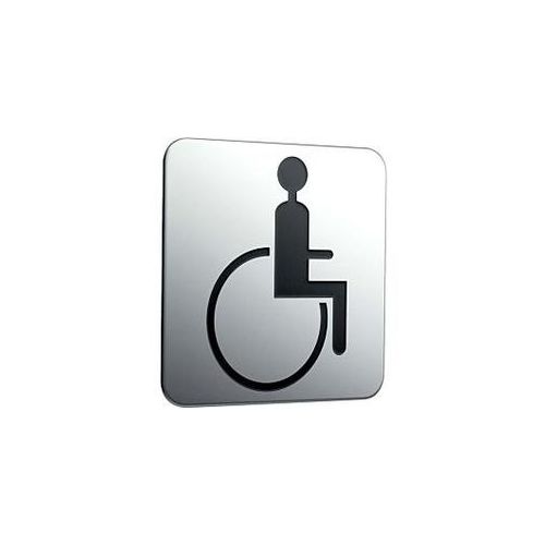 Emco Türschild System 2 357600003 chrom, Aufschrift Rollstuhlfahrer