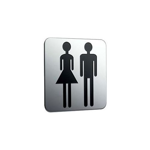 Emco Türschild System 2 357600000 chrom, Aufschrift Damen und Herren
