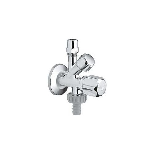 Grohe Kombi-Eckventil 22035000 1/2" x 3/8" x 3/4", chrom, Wandrosette, nicht selbstdichtend