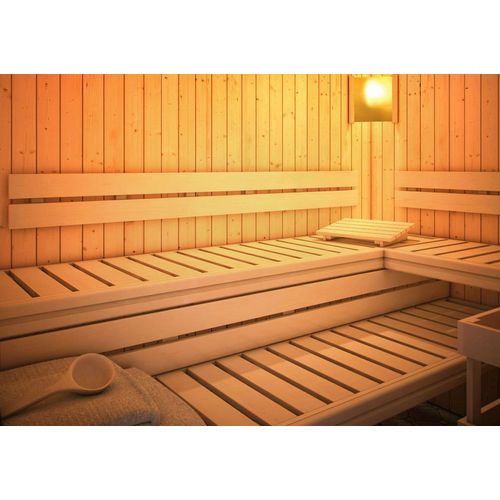 Sauna-Rückenlehne KARIBU "Premium Set 3", beige (natur), B:181cm H:20cm, Holzwerkstoff, Rückenlehnen, inkl. Bankblende