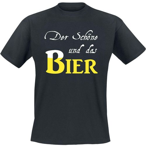 Alkohol & Party Der Schöne und das Bier T-Shirt schwarz in XL