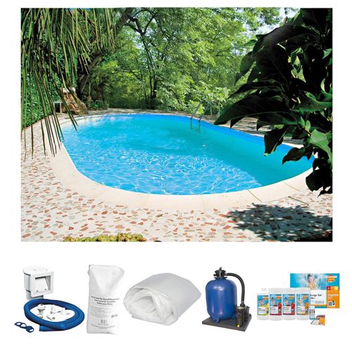 Ovalpool SUMMER FUN, weiß, B:360cm H:150cm L:623cm, Schwimmbecken