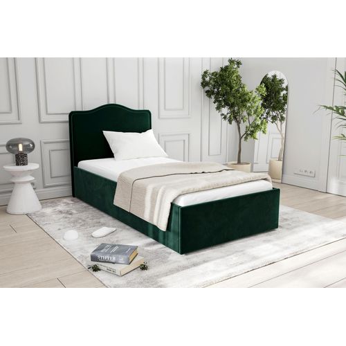 Polsterbett "Graz", grün (moosgrün), L:210cm, Bezug 100% Polyester, Polsterung: Polsterwatte, Material Gestell: gepolsterter Holzwerkstoff, WESTFALIA SCHLAFKOMFORT, Betten, Polsterbett, wahweise mit Stauraum, verschiedene Matratzenarten wählbar