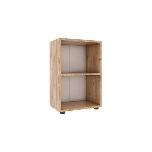 Aktenregal Ulas, 2 Ordnerhöhen, 1 Fachboden, für ca. 12 Ordner, B 490 x T 320 x H 740 mm, Holz, Honig-Eiche