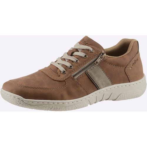 Schnürschuh RIEKER, Herren, Gr. 42, braun (cognac), Lederimitat, sportlich, Schuhe
