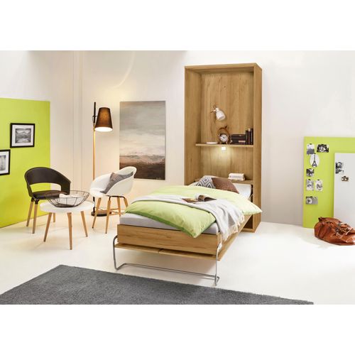 Schrankbett PRIESS "Ancona", braun (eiche artisan), H:211cm, Schrankbetten, mit Regal und LED-Beleuchtung
