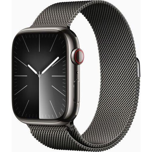 Apple Watch Series 9 Edelstahl 45 mm (2023) | GPS + Cellular | graphit | Milanaise Armband Graphit