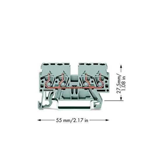 WAGO 870-831 Durchgangsklemme 5 mm Zugfeder Belegung: L Grau 100 St.