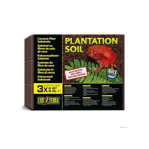 EXO TERRA Plantation Soil Brick 8.8L 8QT (3-Pack 26.4L)