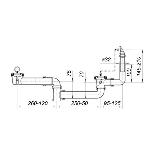 Dallmer Ab- und Überlauf Set 023 U, 1 1/2" 110305