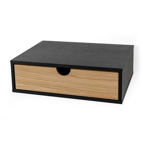 Nachttisch WOODMAN Tische Gr. B/H/T: 40cm x 15cm x 30cm, braun (eiche, schwarz) Holzfurnier aus Eiche