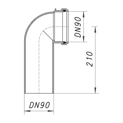 Dallmer Wand-WC-Bogen 88 DN 90 x DN 90 320087