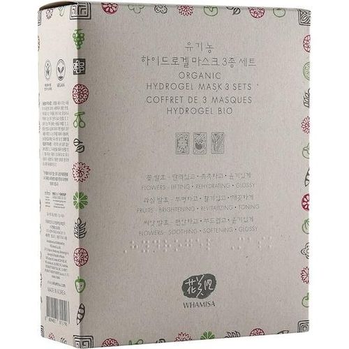 WHAMISA Gesichtspflege Mask Geschenkset Hydrogel Facial Mask Fruits 33 g + Hydrogel Facial Mask Flowers 33 g + Hydrogel Facial Mask Seeds 33 g