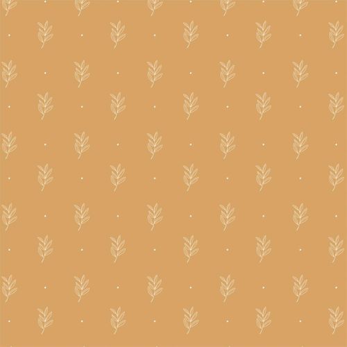 IB Laursen Papier Serviette mit Blattmuster 50er, 40 x 40 cm, mustard