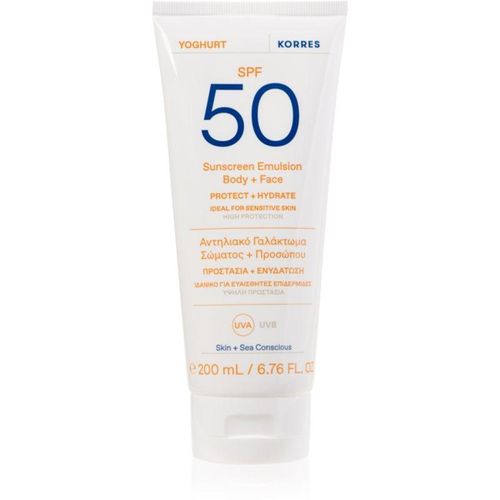 Korres Yoghurt Bruiningsemulsie met Hydraterende Werking SPF 50 200 ml