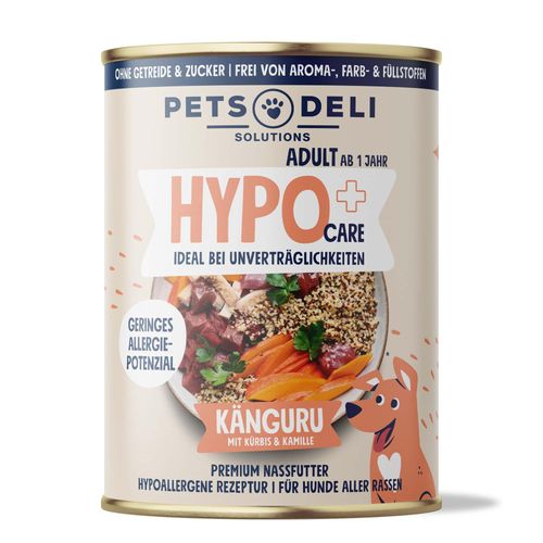 Hundefutter Sensitive nass - Känguru - Hypoallergen - Kürbis, Quinoa, Kamille - Adult - getreidefrei, zuckerfrei - 6x800g von Pets Deli