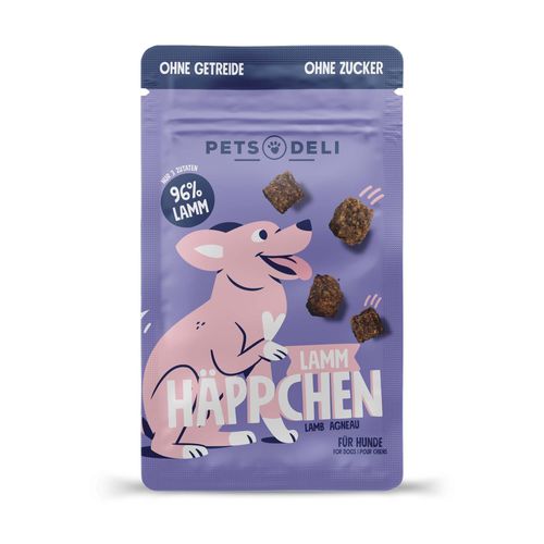 Snacks für Hunde - Lammhäppchen - Trainingssnack - getreidefrei, zuckerfrei - 90g von Pets Deli