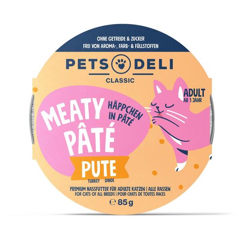 Katzenfutter nass - Pute - Adult - getreidefrei, zuckerfrei - 85g / 8er Pack von Pets Deli