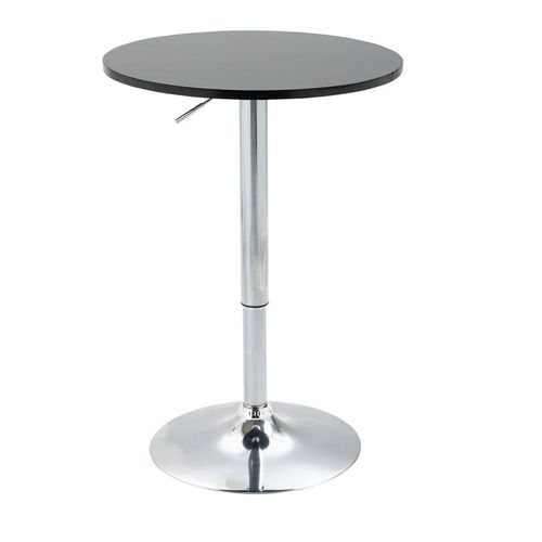 Bartisch modern rund Esstisch 360° Drehtisch Bistrotisch höhenverstellbar Stahl Schwarz Ø61 x 70-90