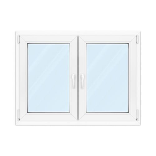 fensterversand.com Zweiflügeliges Fenster, Kunststofffenster aluplast Ideal 4000, Weiß, 1290 x 900 mm, 2-fach Verglasung, individuell konfigurieren