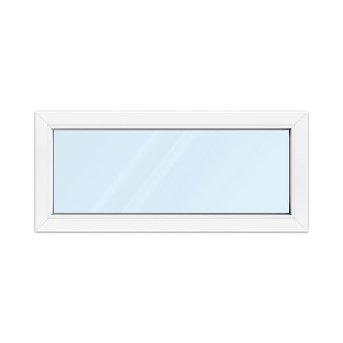 fensterversand.com Lichtband Fenster, Kunststofffenster aluplast Ideal 4000, Weiß, 1250 x 550 mm, 2-fach Festverglasung aus Klarglas, individuell konfigurieren