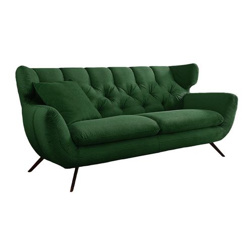 Kawola 2,5-Sitzer Sofa aus Cord, smaragdgrün 95x94x200cm