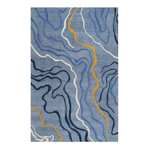 Esprit Kurzflor Teppich blau, kunstvolles Design, Wohn-, Schlafzimmer 200x290 200x290x200cm