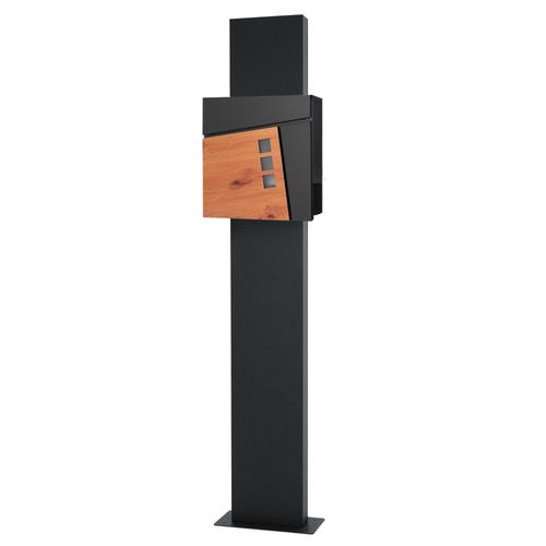 ML-Design Briefkasten mit Ständer Postkasten Mailbox Stahl Anthrazit 35x170x18cm