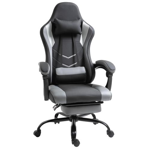 Vinsetto Ergonomischer Gaming Stuhl, dreh- und höhenverstellbar, Schwarz 62x128x52cm