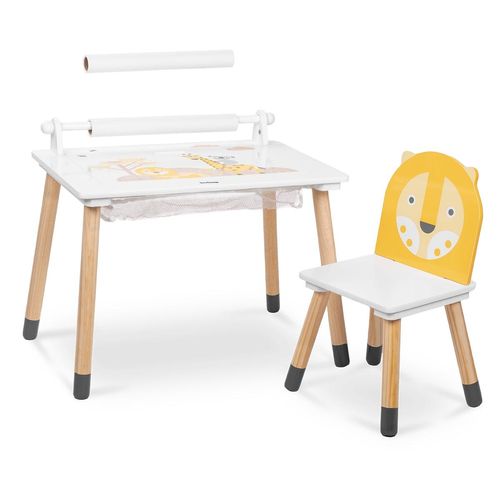 Beeloom Multifunktionaler Kindertisch aus Naturholz gelb 60x44x40cm