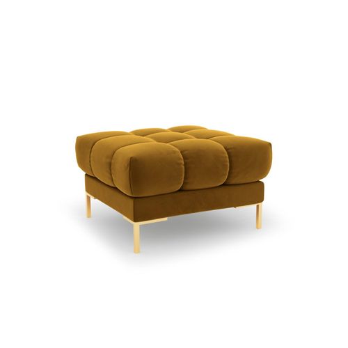 Micadoni Home Sitzpouf aus Samt, gelb 60x41x60cm