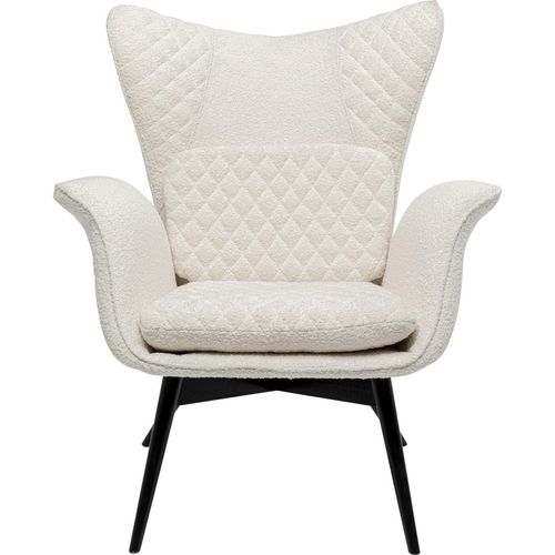 Kare Design Sessel mit Stoffbezug in Creme und lackierter Buche 78x100x80cm