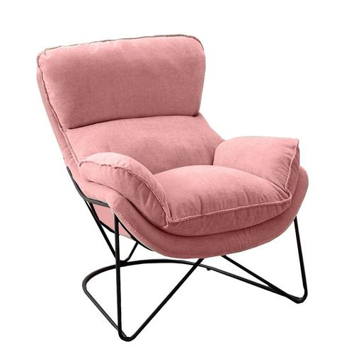Mathi Design Sessel aus Samt, rosa 95x87x79cm