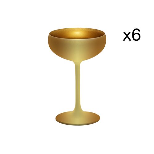 Stolzle 6er Set Cocktailgläser aus Kristallglas, gold,23 cl 22x22x14cm