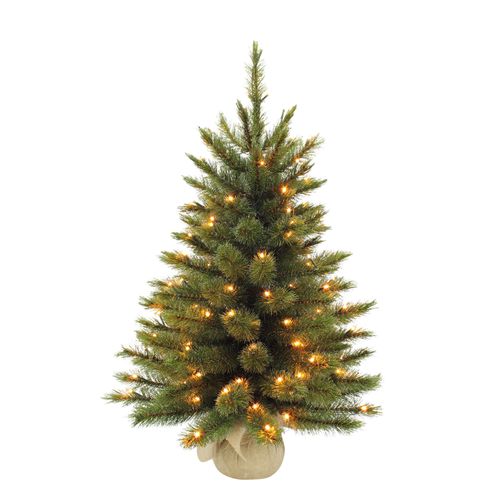 Triumph Tree Künstlicher Weihnachtsbaum mit LED-Beleuchtung in Jutesack 90 61x90x61cm