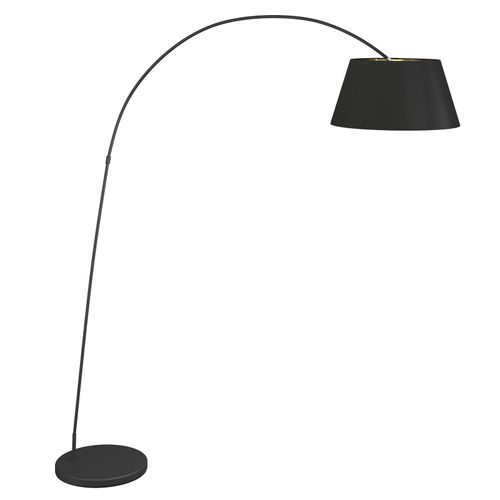 Lindby Stehlampe (Bogenleuchte) aus Textil, schwarz 165x192x50cm