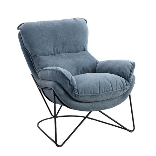 Mathi Design Sessel aus blauem Samt 95x87x79cm