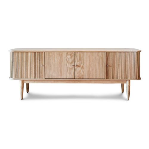 PIB Holz-TV-Schrank mit Schiebetüren, braun 160x60x45cm